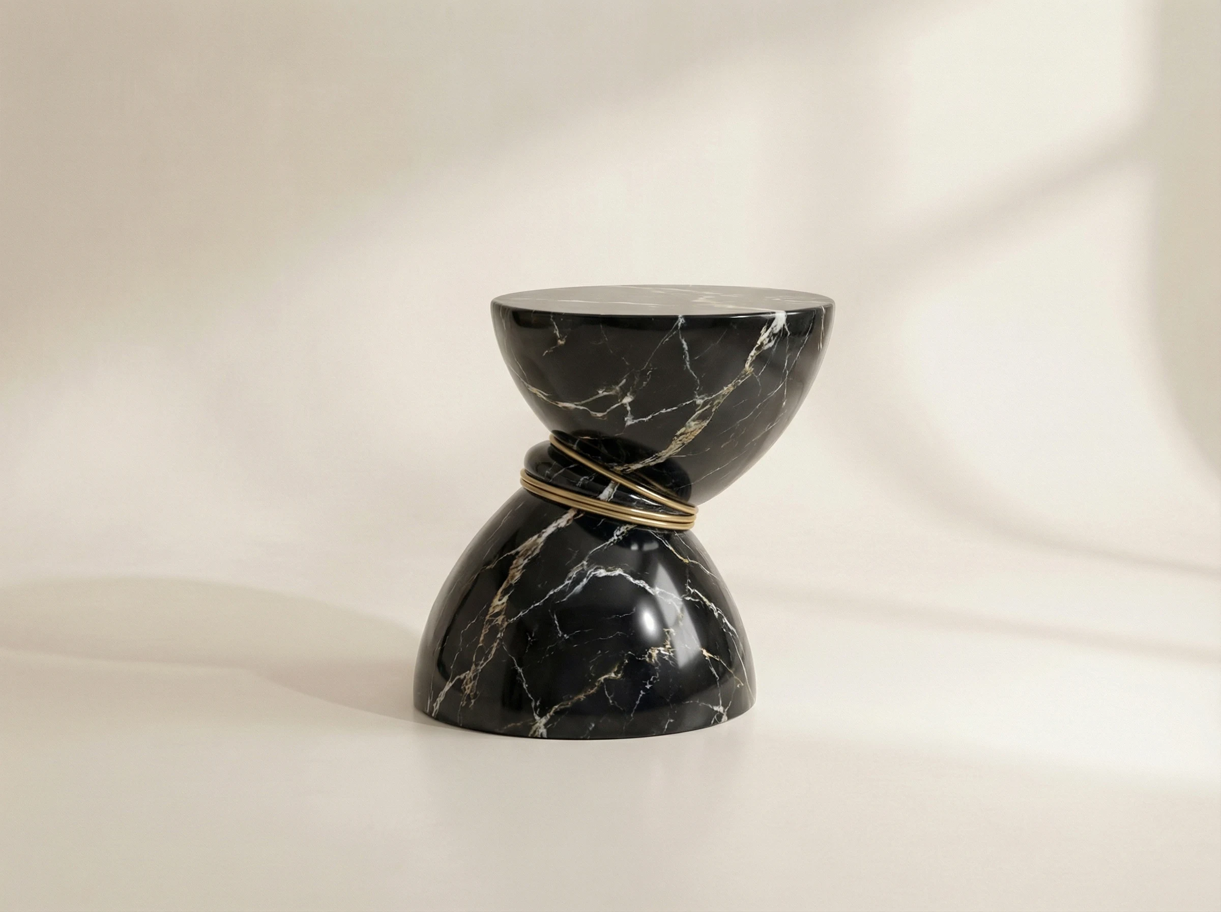 Gesto coffee table in Nero Marquina — deep black with white veins